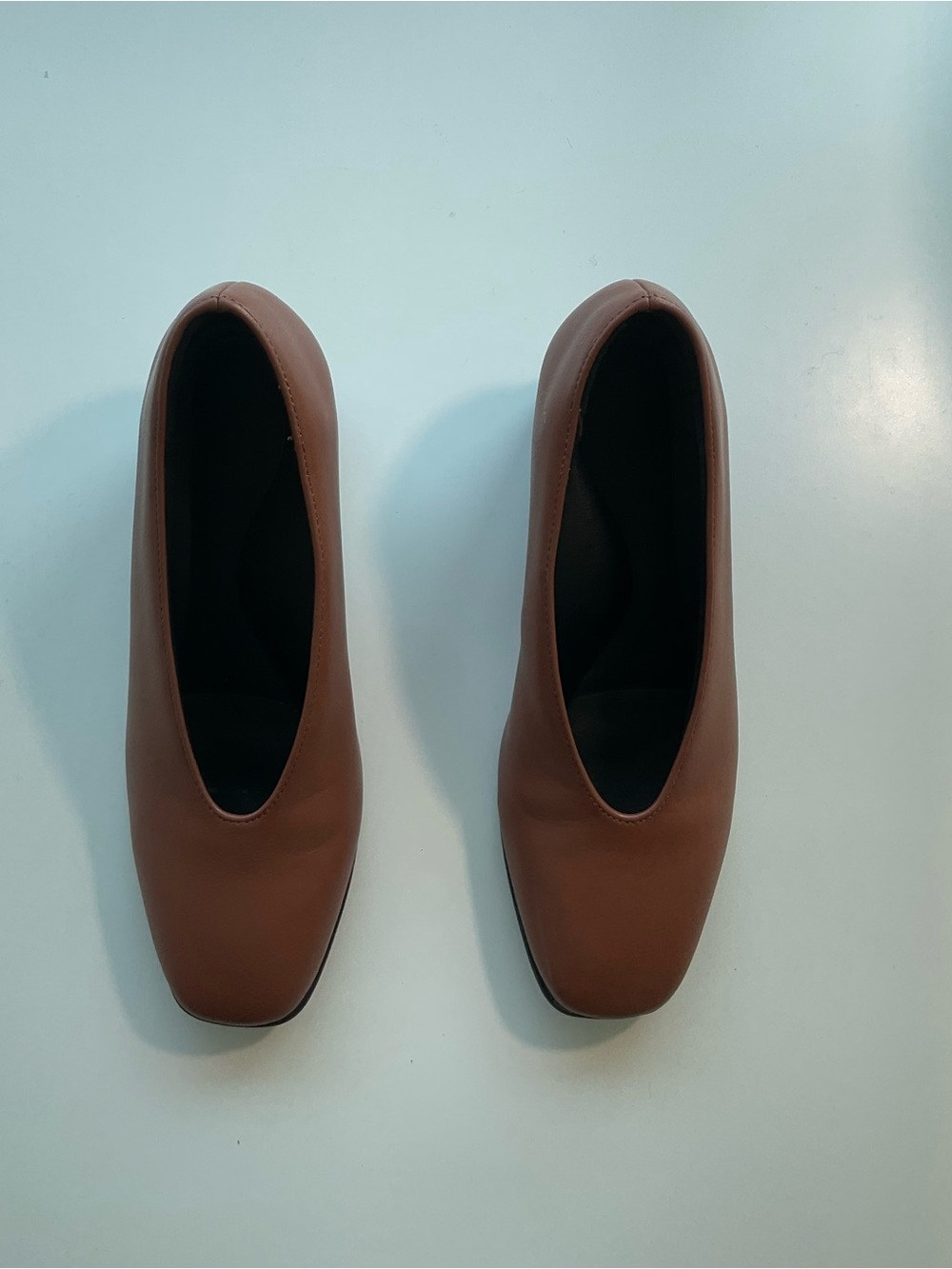 Uniqlo Chestnut Square-Toe Slip-On pumps/ Heels